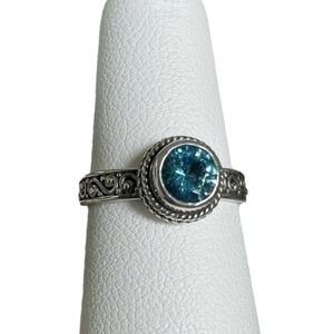 925 silver and blue ring